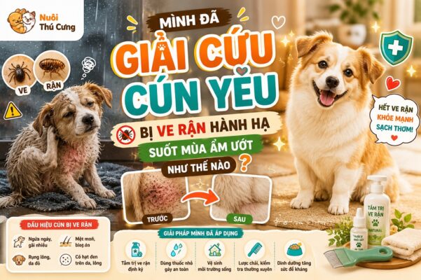 Mình đã giải cứu cún yêu bị ve rận hành hạ suốt mùa ẩm ướt như thế nào