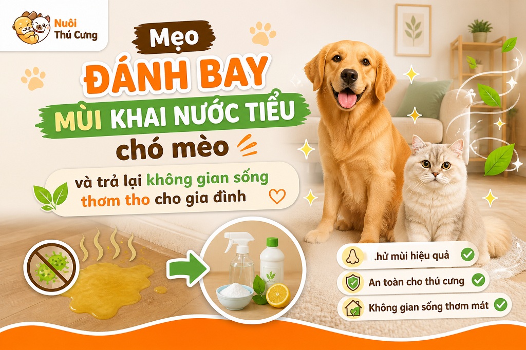 Mẹo đánh bay mùi khai nước tiểu chó mèo và trả lại không gian sống thơm tho cho gia đình